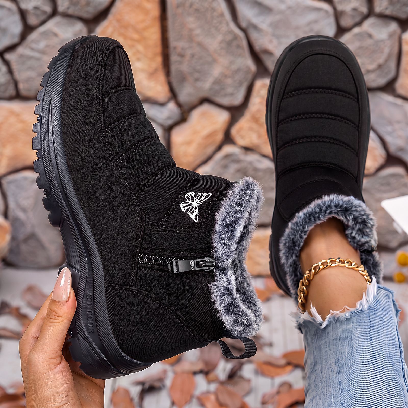 😍Last Day 50% OFF🔥Women’s Insulated Snow Boots – Waterproof, Non-Slip Fur-Lined Winter Boots
