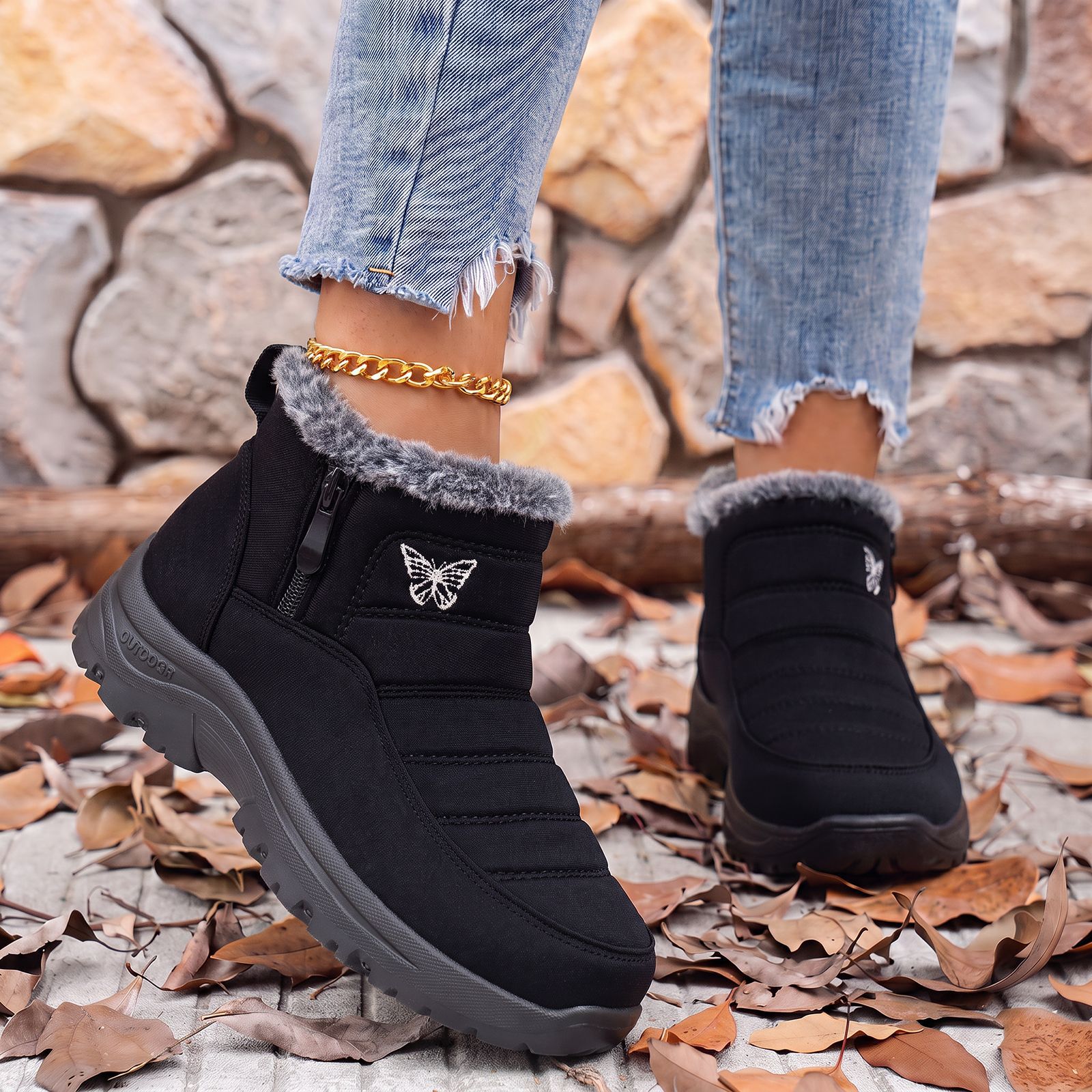 😍Last Day 50% OFF🔥Women’s Insulated Snow Boots – Waterproof, Non-Slip Fur-Lined Winter Boots