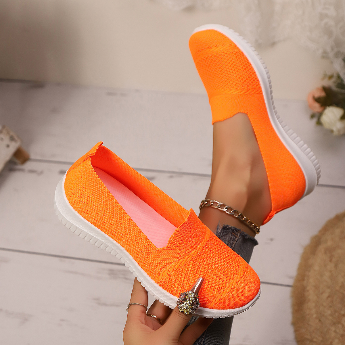 🔥Mega Sale - Buy Now & Save 50% OFF🔥Casual Knit Slip-On Flats – Ultra-Soft Sole, Breathable Everyday Walking Shoes for Women