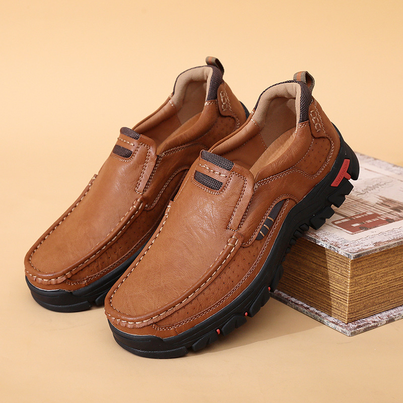 ⏰Last Day! 50% OFF 🔥Men's handmade genuine leather waterproof and non-slip corrective shoes