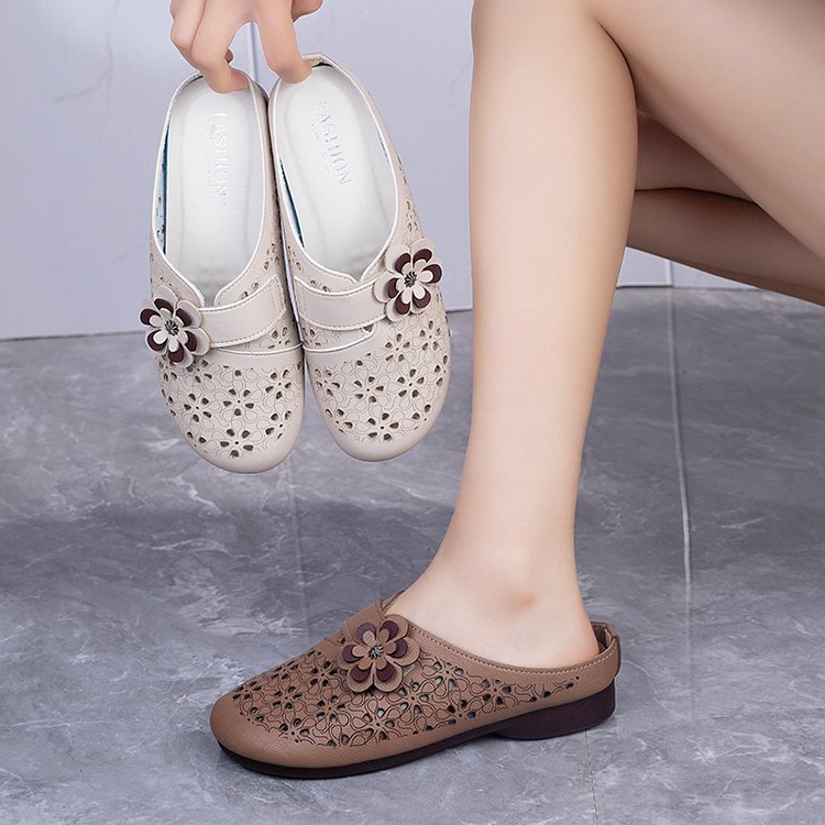⏰Last Day! 50% OFF 🔥Women's openwork breathable soft half slippers