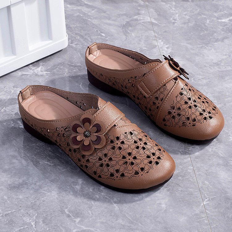 ⏰Last Day! 50% OFF 🔥Women's openwork breathable soft half slippers