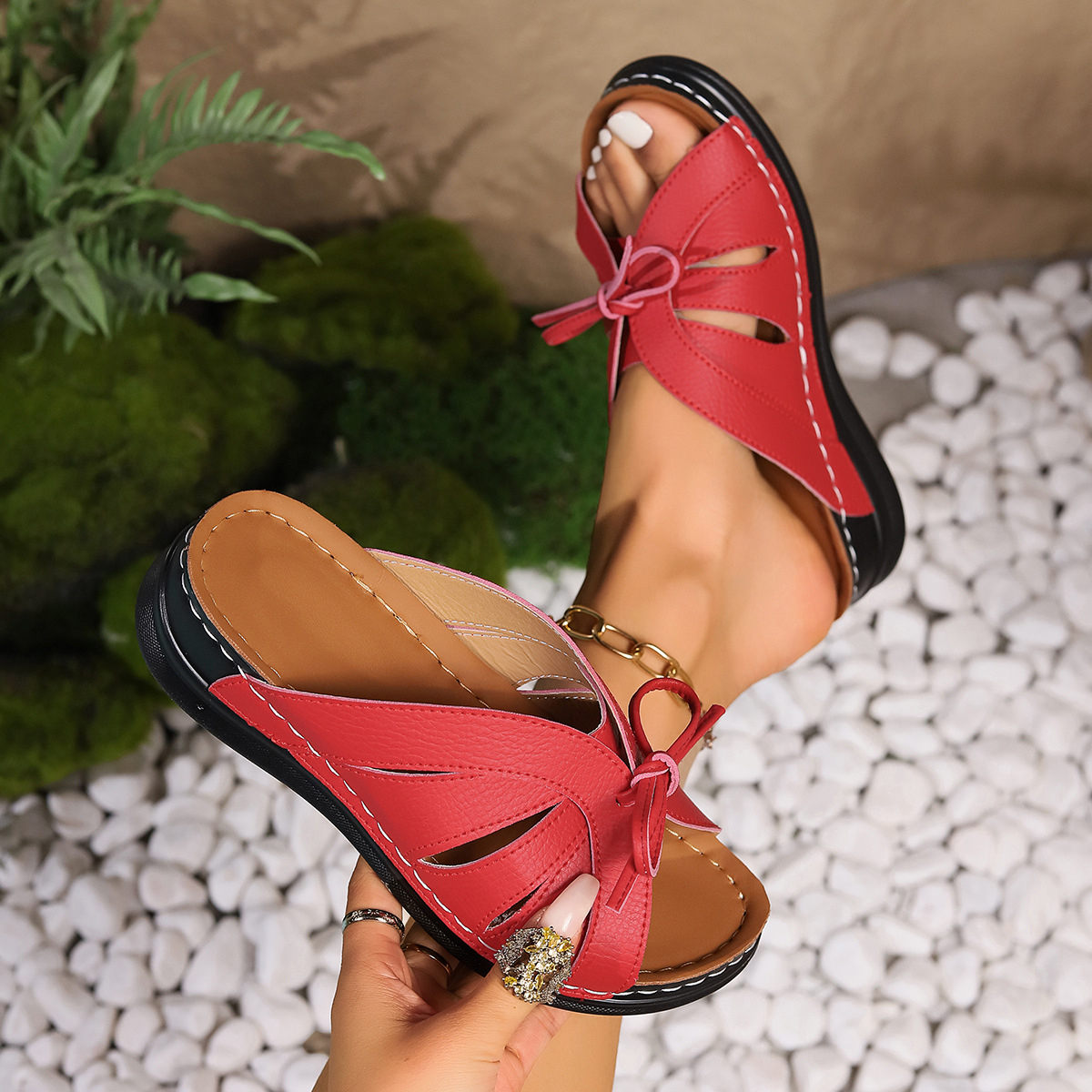 🔥Last Day Promotion 50% OFF - Women's Soft Soled Wedge Sandal Lightweight Travel Sandals Party Dress Sandals Arch Support Wedge Sandals
