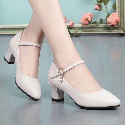 🔥Last Day Promotion 50% OFF - New Autumn Soft Leather Mid-Heel Mom Shoes