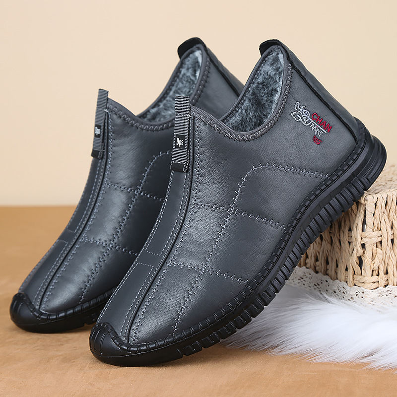 ⏰Last Day! 50% OFF 🔥Men's Genuine Leather Waterproof Non-slip Orthopedic Warm Ankle Boots