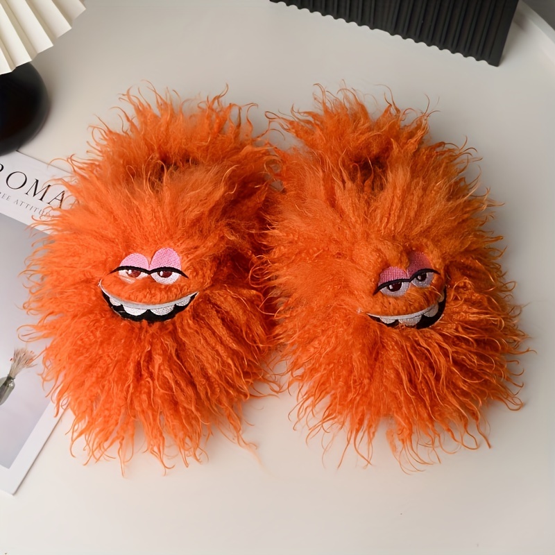 Funny plush slippers for winter home