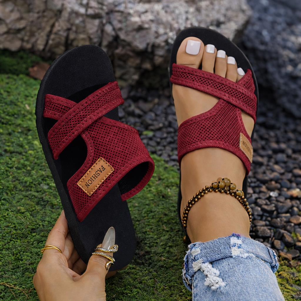 🔥Last Day Promotion 50% OFF🔥 Women's minimalist mesh slip-on sandals