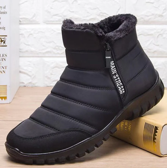 🔥Last Day Promotion 50% OFF --- Men's Waterproof Warm Cotton Zipper Snow Ankle Boots 