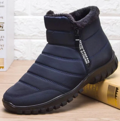 🔥Last Day Promotion 50% OFF --- Men's Waterproof Warm Cotton Zipper Snow Ankle Boots 