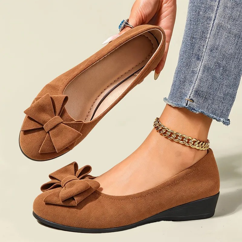 😍Last Day 50% OFF🔥Women’s Mary Jane Shoes – Comfortable Wedge Flats with Bow Detail