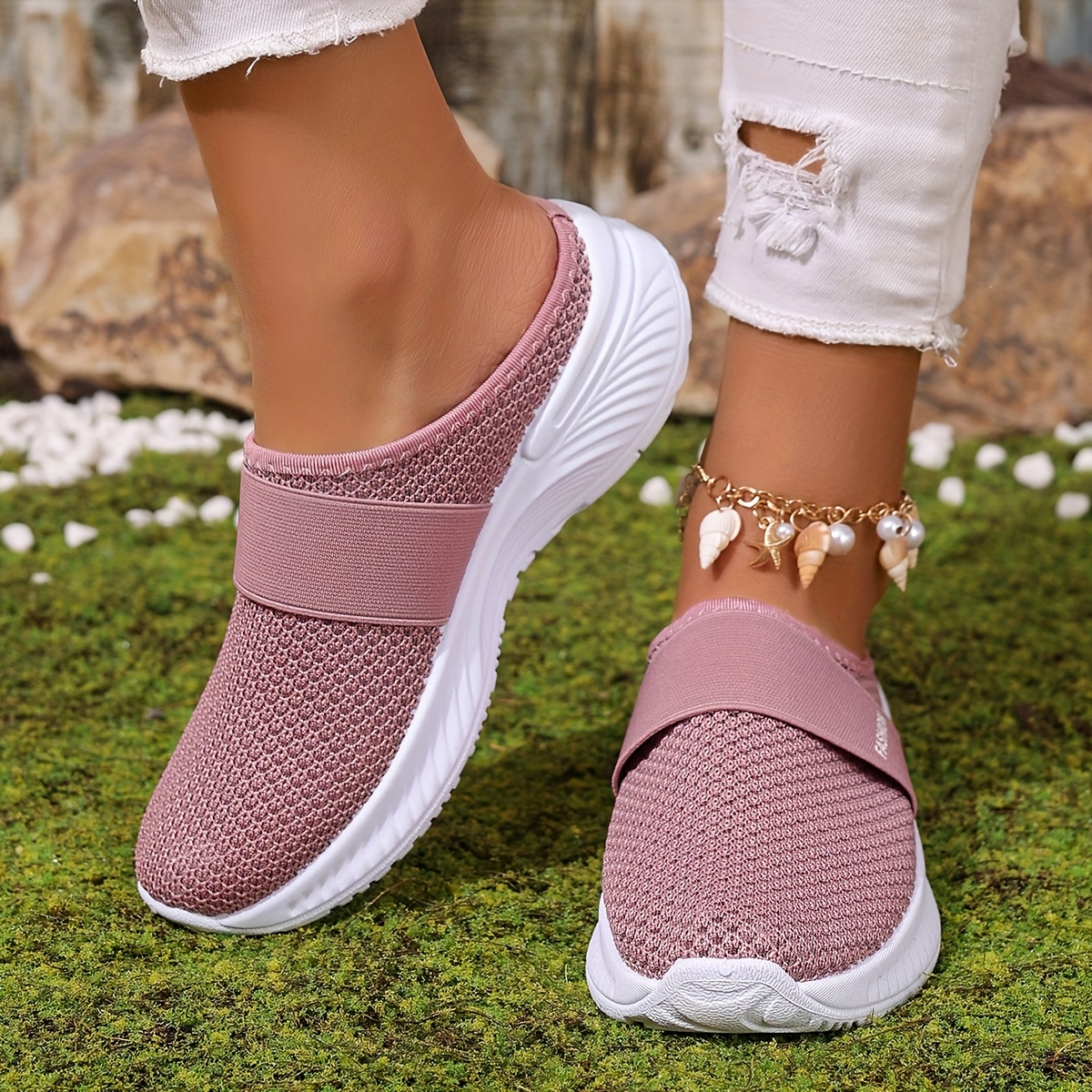 ⏰Last Day! 50% OFF 🔥Women's fashionable slip-on casual shoes, made of breathable and comfortable mesh material.