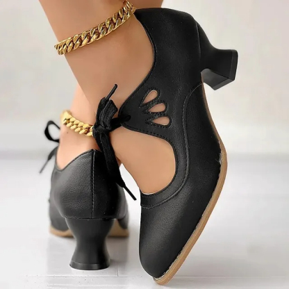⏰Last Day! 50% OFF  --- Women's Vintage Lace-Up Leather Heels