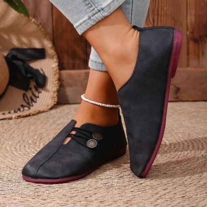 🔥Mega Sale - Buy Now & Save 50% OFF🔥Classic Button Strap Comfort Flats – Casual Slip-On Loafers for Women