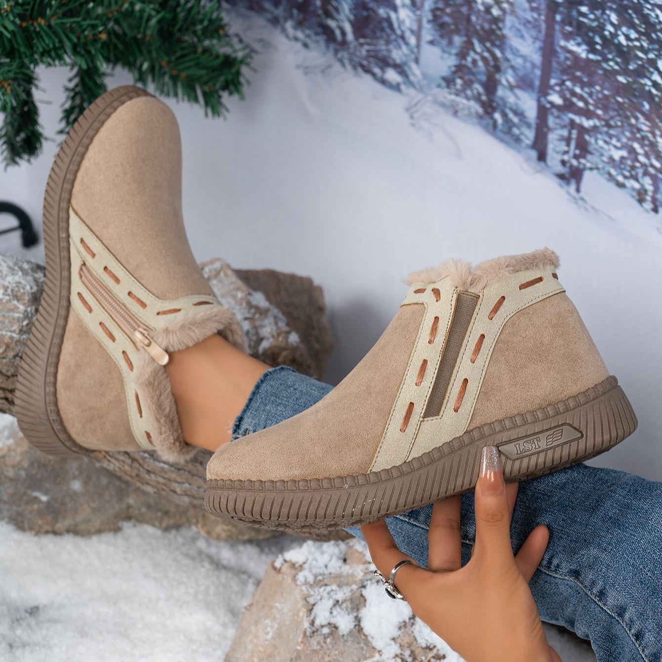 😍Last Day 50% OFF🔥Women’s Winter Fashion Ankle Boots – Fleece-Lined and Thickened