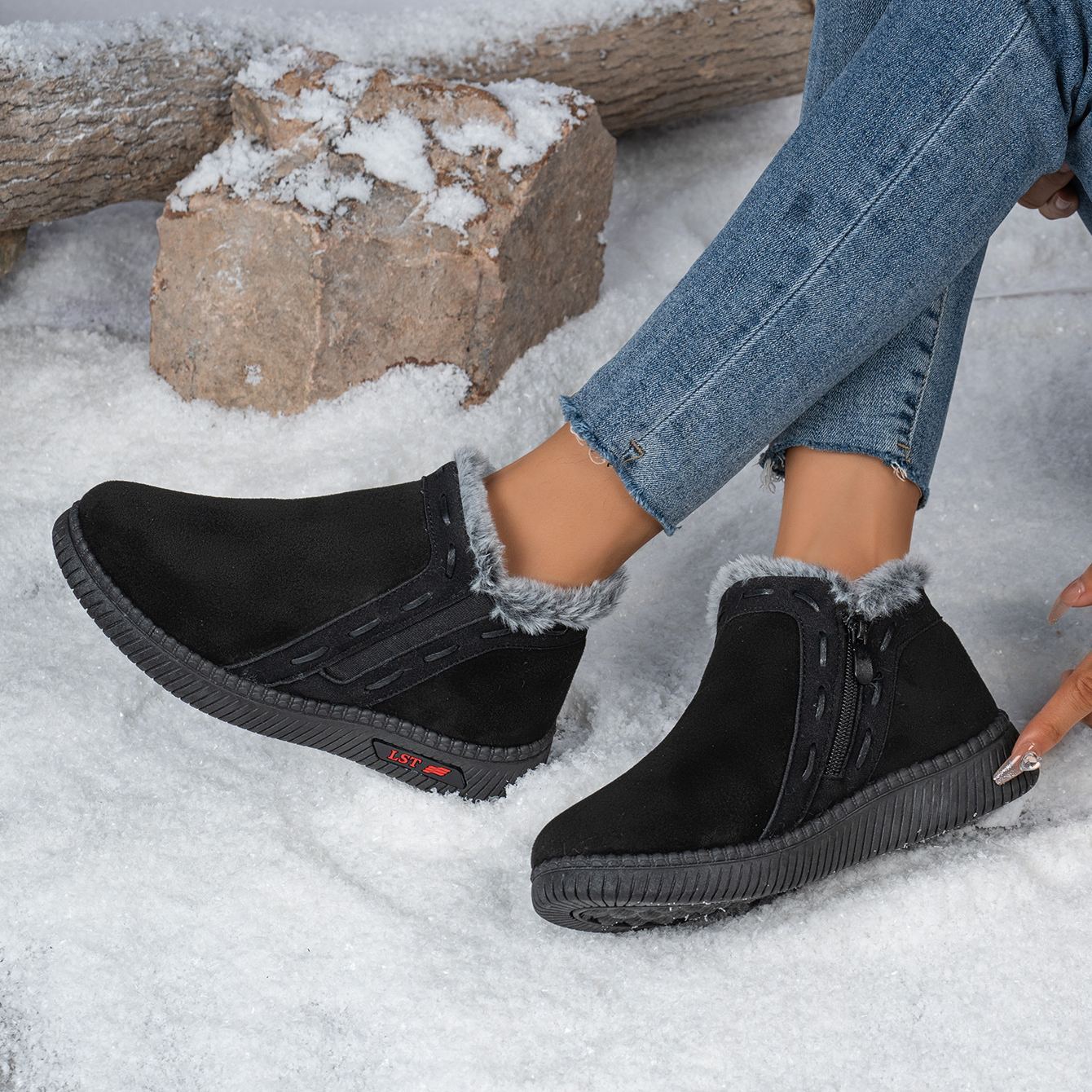 😍Last Day 50% OFF🔥Women’s Winter Fashion Ankle Boots – Fleece-Lined and Thickened