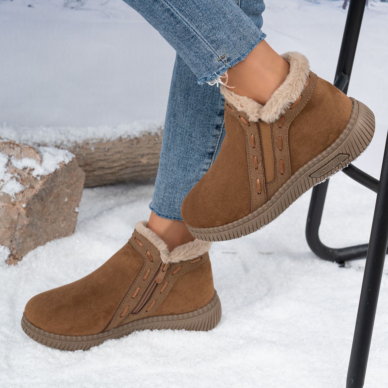 😍Last Day 50% OFF🔥Women’s Winter Fashion Ankle Boots – Fleece-Lined and Thickened