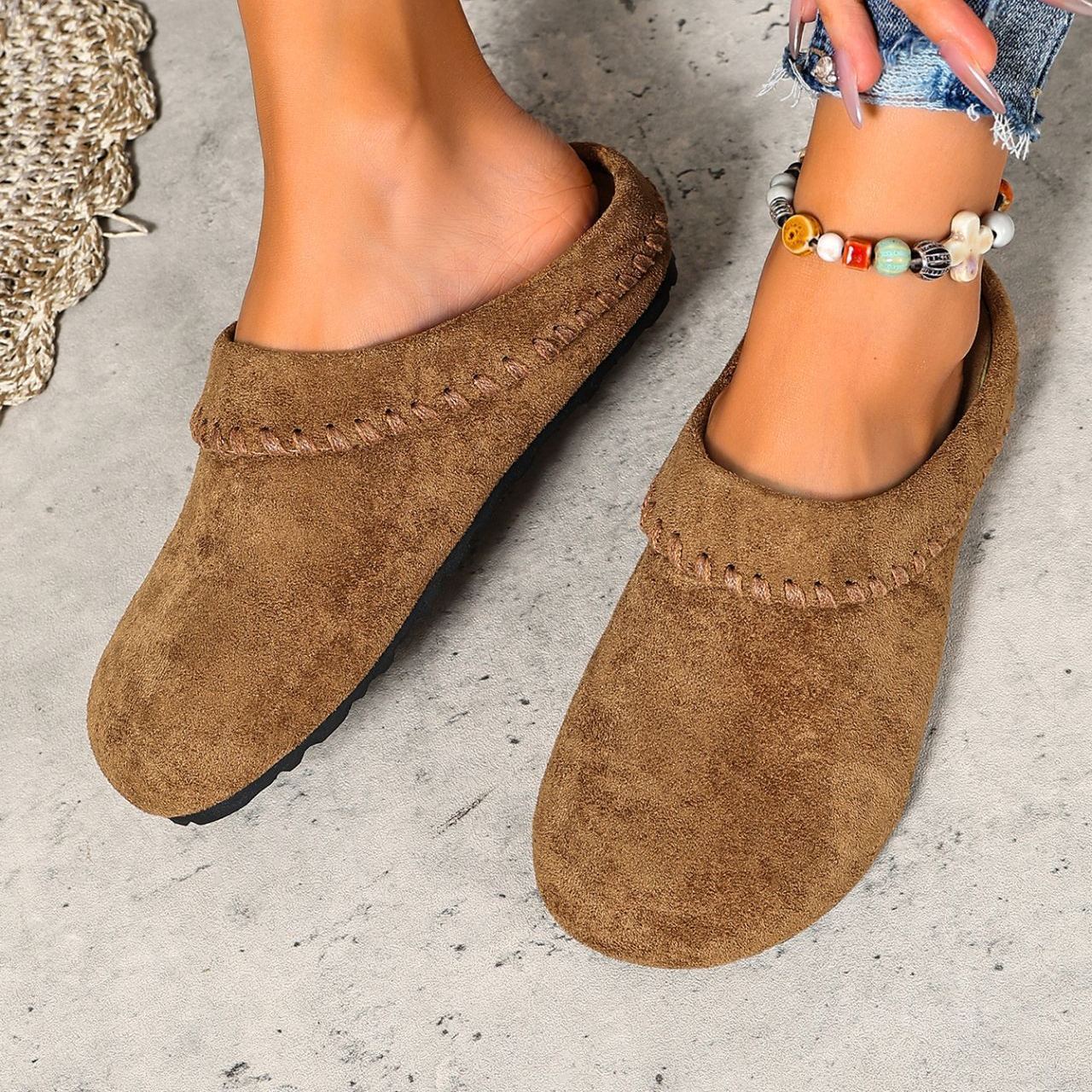 😍Last Day 50% OFF🔥Women’s Casual and Comfortable Mules – Soft, round-toed shoes perfect for autumn and winter