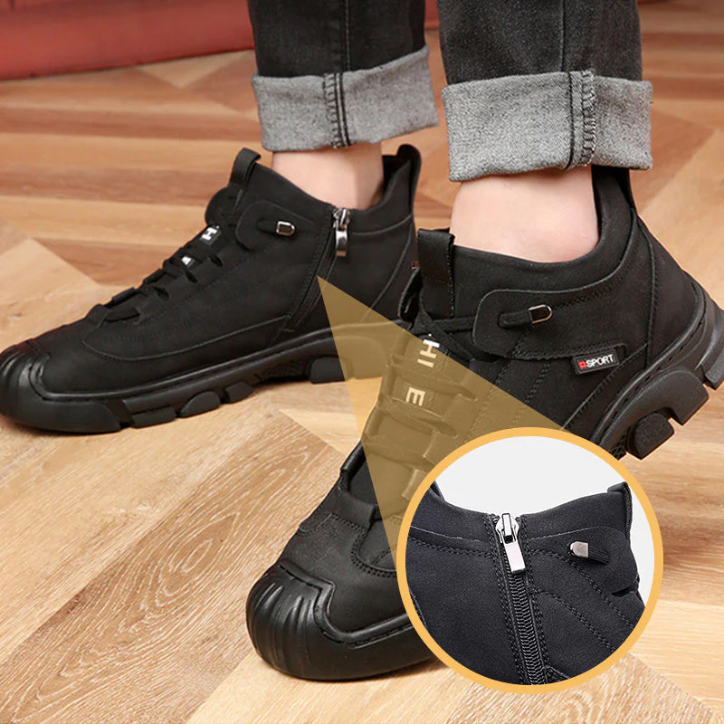 ⏰Last Day! 50% OFF 🔥Men's Faux Wool Lining Leather Sneaker