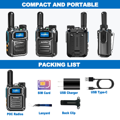 KaYoTom M05 Global Walkie Talkie Unlimited Range Encrypted Two-Way Radio - 72H Battery, HD Audio, Lightweight & Waterproof, 172 Countries Coverage
