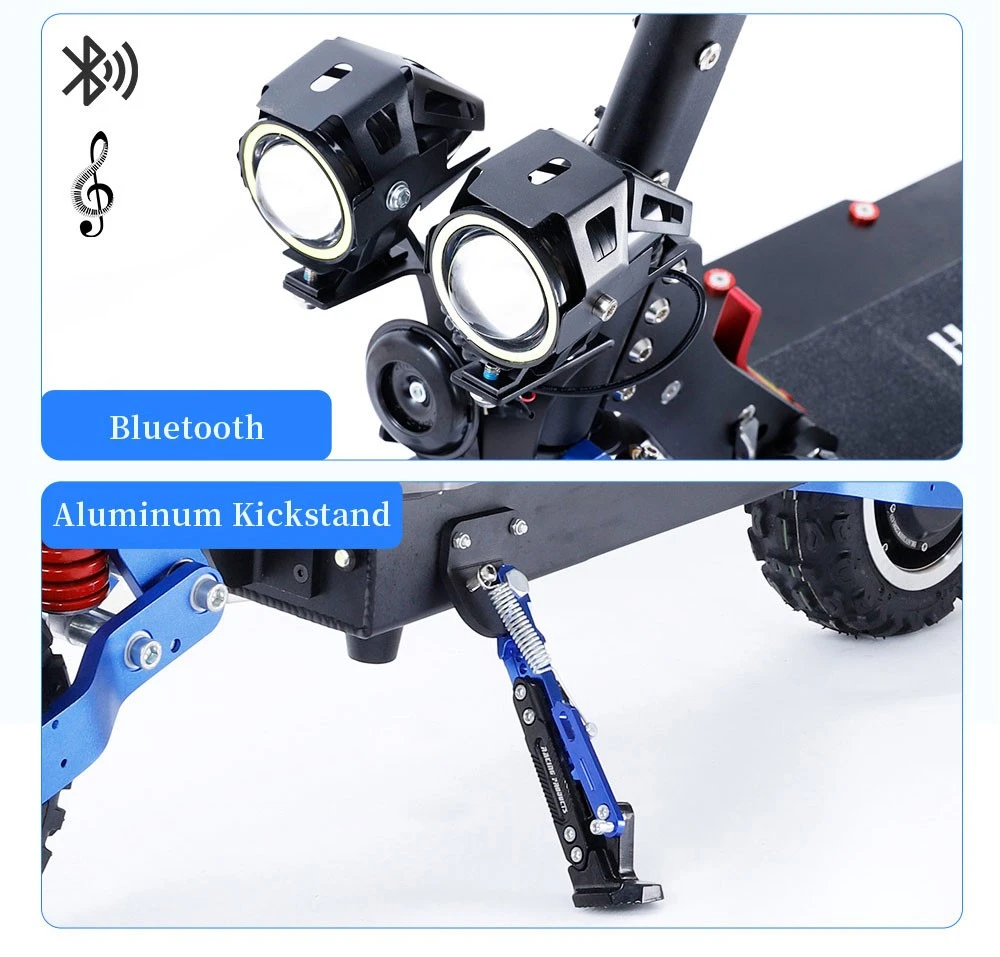 Halo Knight T108 Pro Electric Scooter 11'' Off-Road Tire 3000W*2 Motors 95Km/h Max Speed 60V 38.4Ah Battery 80KM Range 200KG Max load Front & Rear Turn Signal IPX4 Waterproof Dual Hydraulic Brakes Electric Brake