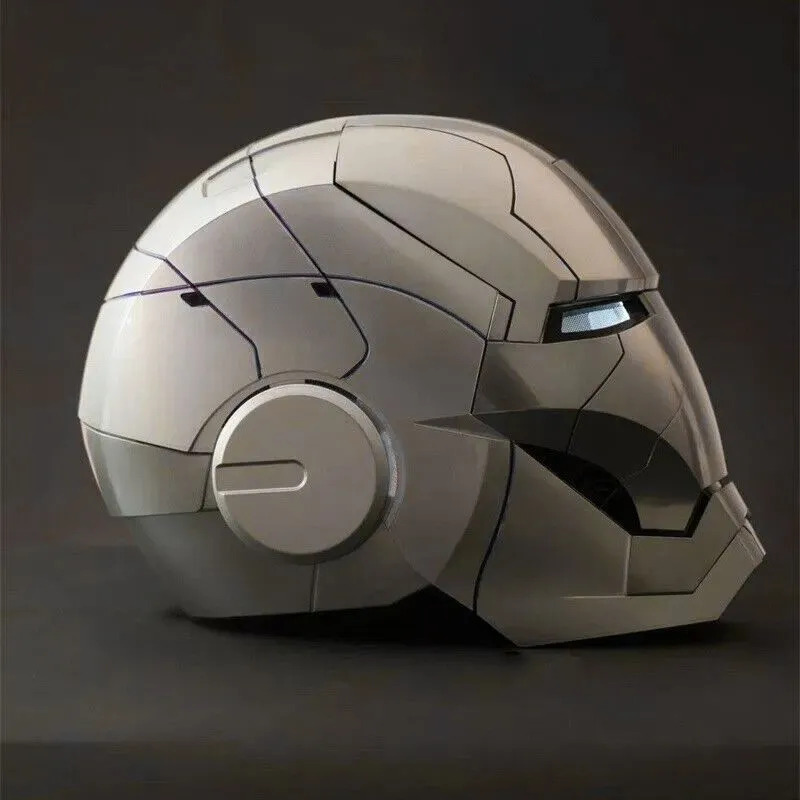 [NEW] Iron Man MK5 Helmet Full Silver – Voice + Remote + Touch Control Mask, 1:1 Wearable, Dallas-Inspired Style