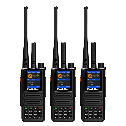 KaYoTom D08 Zello Walkie Talkie Long Range - POC + UHF for Family, Construction, Logistics, Transportation, Hotels, Shopping Malls, Outdoors and Emergency Rescue Encrypted Two Way Radios
