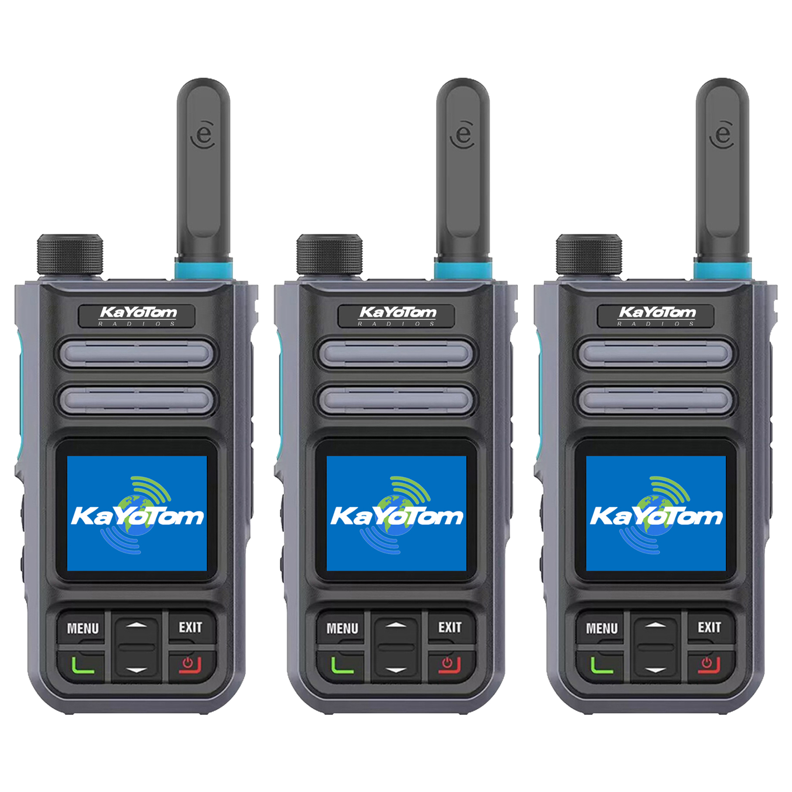 KaYoTom M16 4G POC Global Encrypted PTT Walkie Talkie Unlimited Range - IP67 waterproof, GPS tracking, Bluetooth & 7-Day Batter