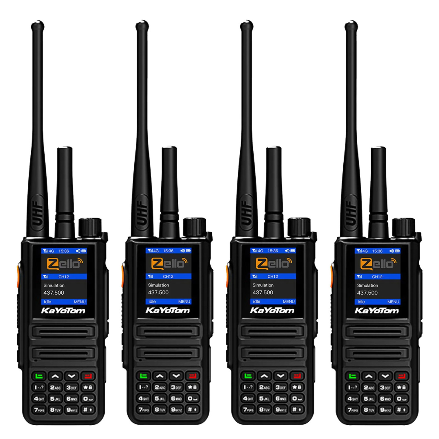 KaYoTom D08 Zello Walkie Talkie Long Range - POC + UHF for Family, Construction, Logistics, Transportation, Hotels, Shopping Malls, Outdoors and Emergency Rescue Encrypted Two Way Radios