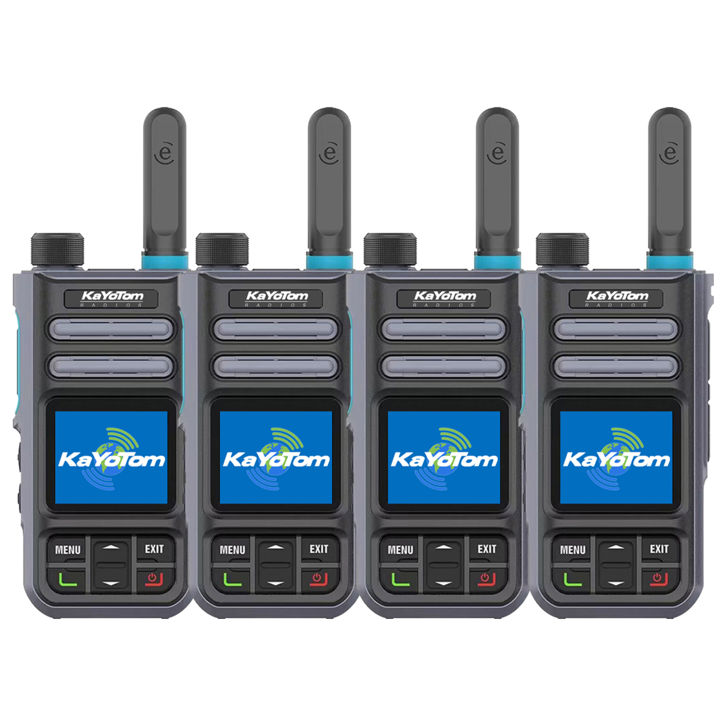 KaYoTom M16 4G POC Global Encrypted PTT Walkie Talkie Unlimited Range - IP67 waterproof, GPS tracking, Bluetooth & 7-Day Batter