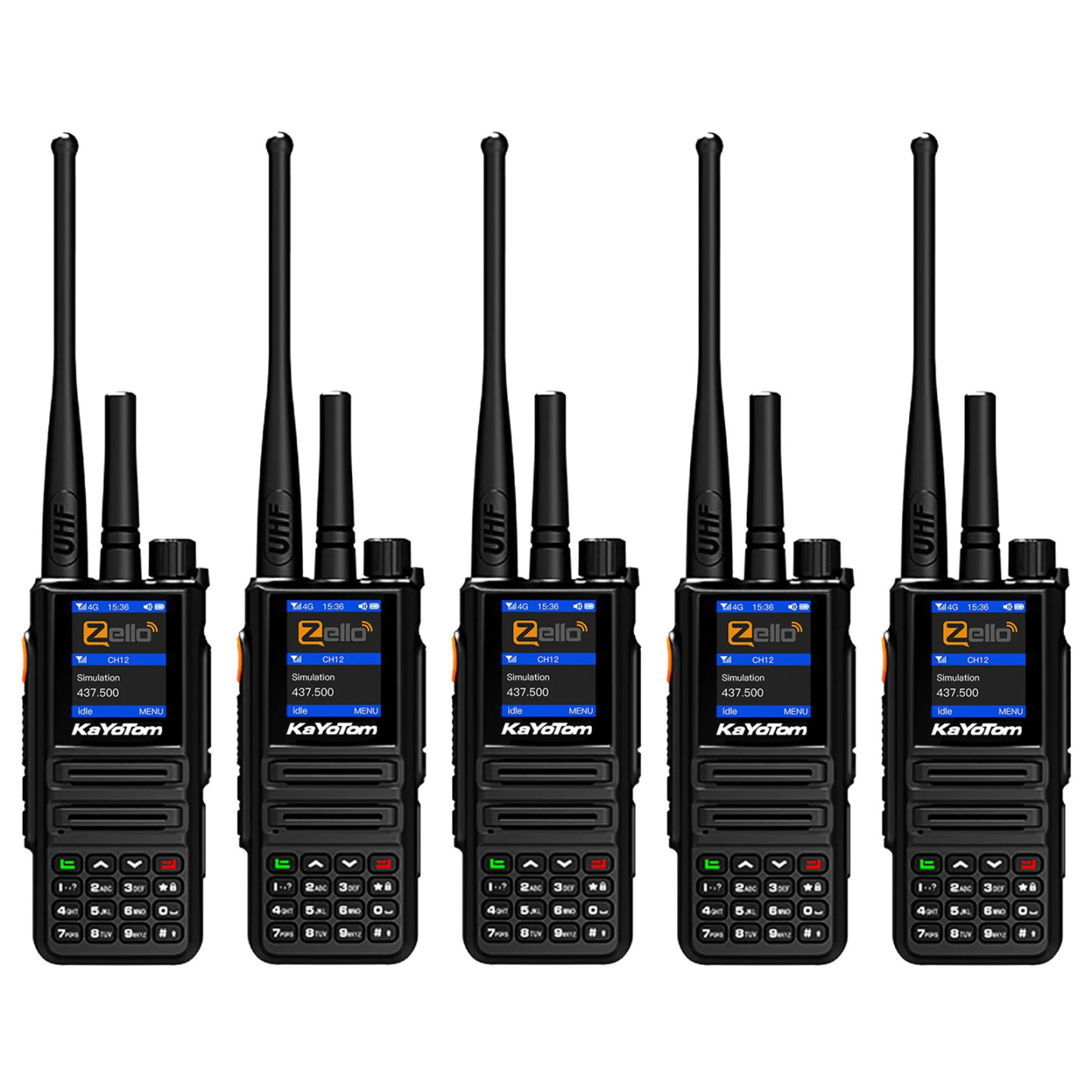 KaYoTom D08 Zello Walkie Talkie Long Range - POC + UHF for Family, Construction, Logistics, Transportation, Hotels, Shopping Malls, Outdoors and Emergency Rescue Encrypted Two Way Radios