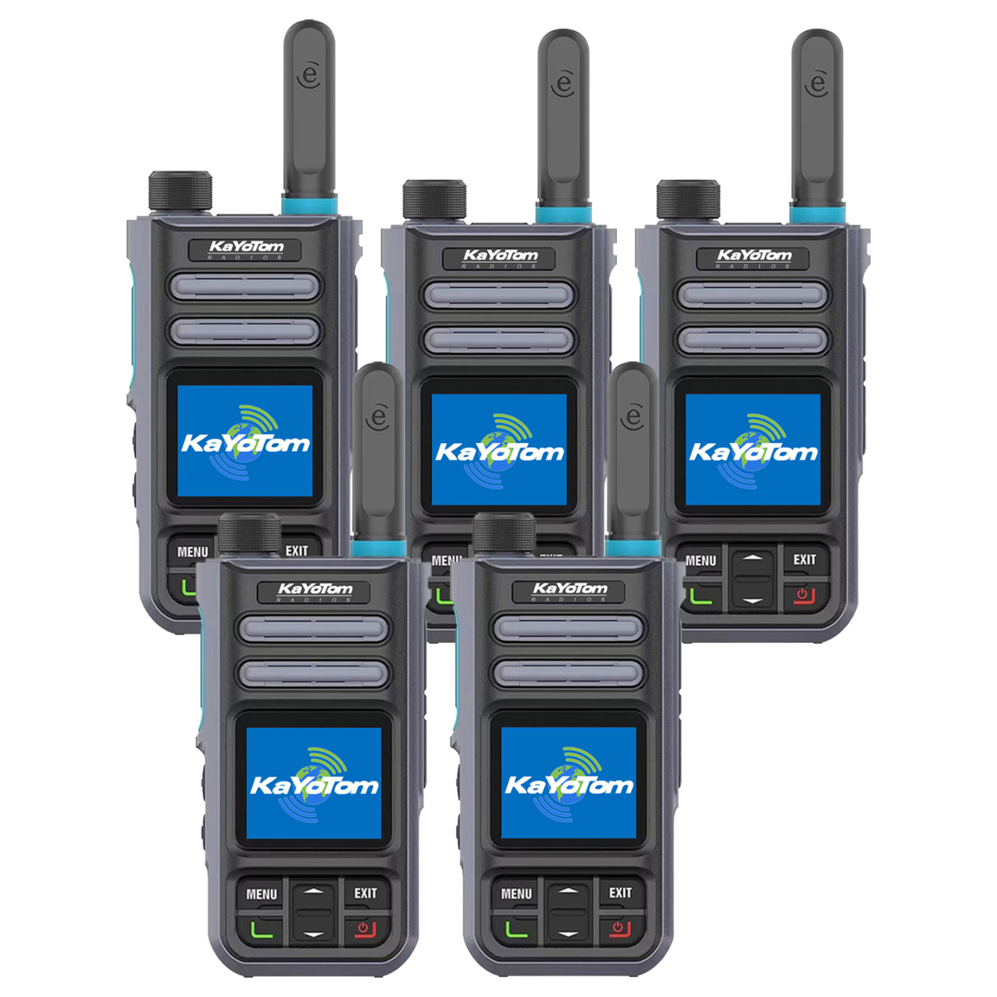 KaYoTom M16 4G POC Global Encrypted PTT Walkie Talkie Unlimited Range - IP67 waterproof, GPS tracking, Bluetooth & 7-Day Batter