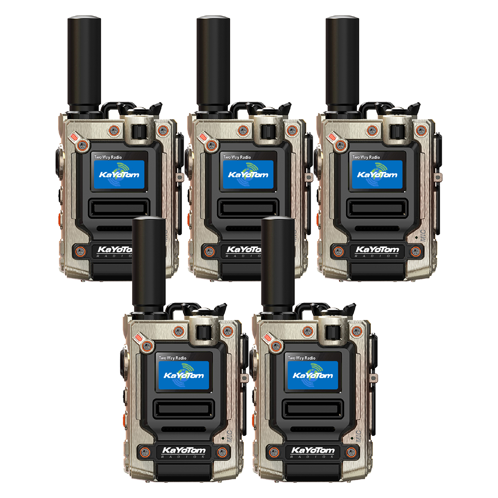 KaYoTom M08 Global Walkie Talkie Unlimited Range Encrypted Two-Way Radio - 72H Battery, HD Audio, Lightweight & LED Flashlight, 172 Countries Coverage