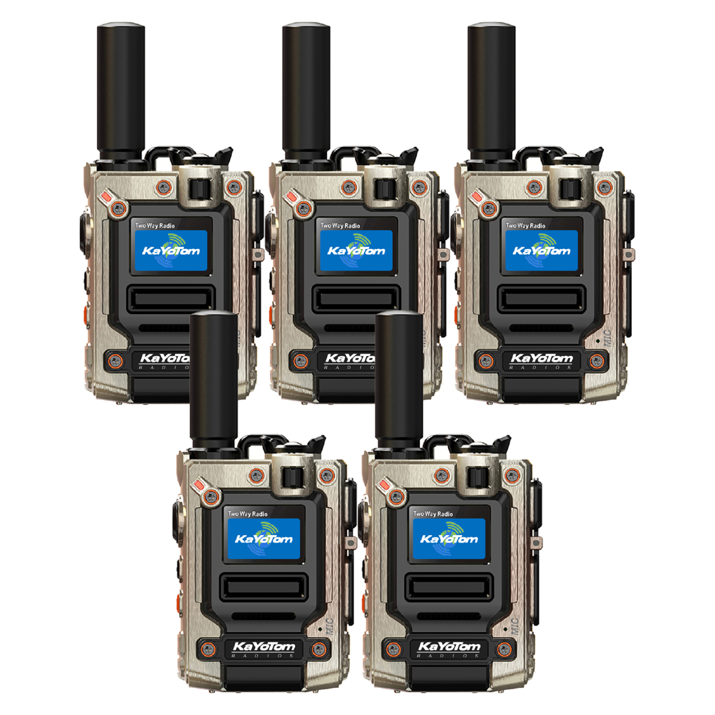 KaYoTom M08 Global Walkie Talkie Unlimited Range Encrypted Two-Way Radio - 72H Battery, HD Audio, Lightweight & LED Flashlight, 172 Countries Coverage