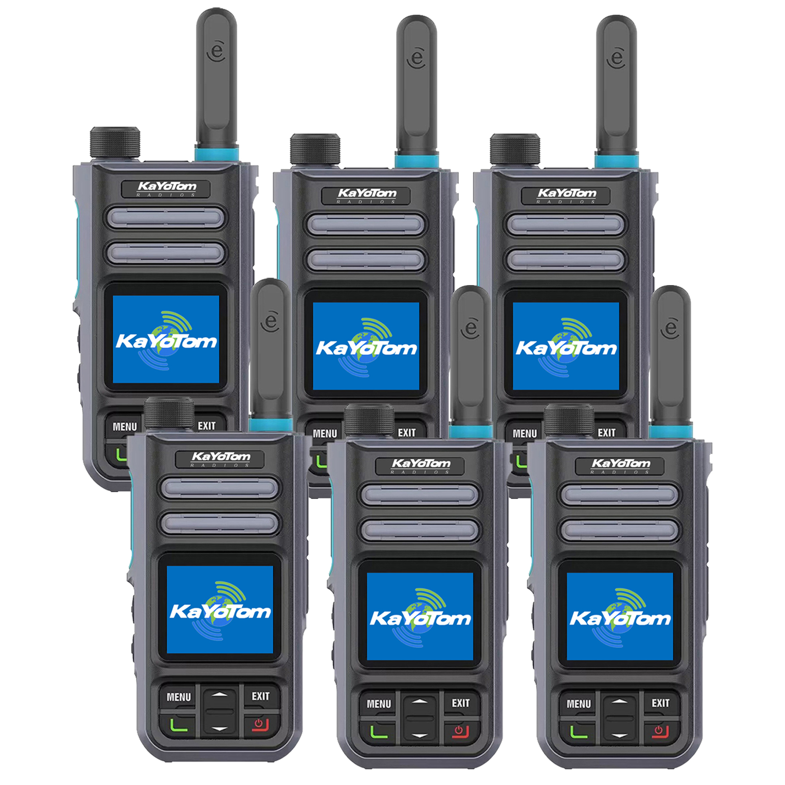 KaYoTom M16 4G POC Global Encrypted PTT Walkie Talkie Unlimited Range - IP67 waterproof, GPS tracking, Bluetooth & 7-Day Batter