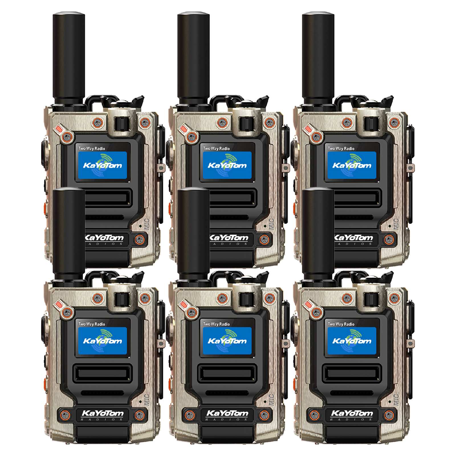 KaYoTom M08 Global Walkie Talkie Unlimited Range Encrypted Two-Way Radio - 72H Battery, HD Audio, Lightweight & LED Flashlight, 172 Countries Coverage