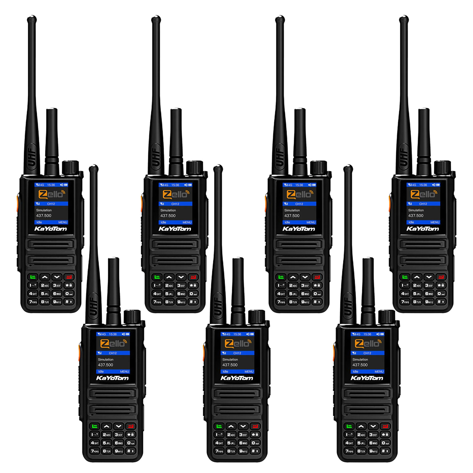 KaYoTom D08 Zello Walkie Talkie Long Range - POC + UHF for Family, Construction, Logistics, Transportation, Hotels, Shopping Malls, Outdoors and Emergency Rescue Encrypted Two Way Radios