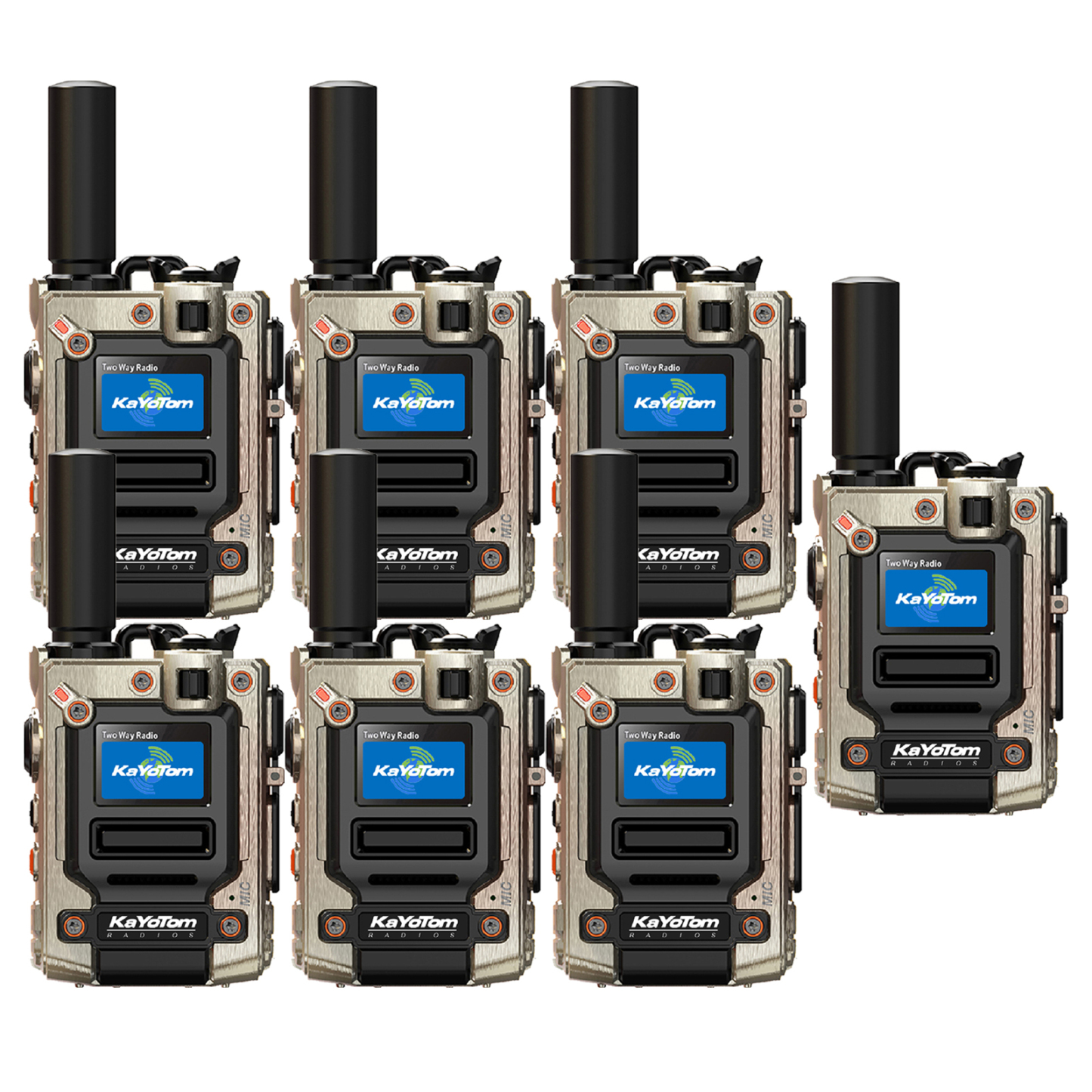 KaYoTom M08 Global Walkie Talkie Unlimited Range Encrypted Two-Way Radio - 72H Battery, HD Audio, Lightweight & LED Flashlight, 172 Countries Coverage