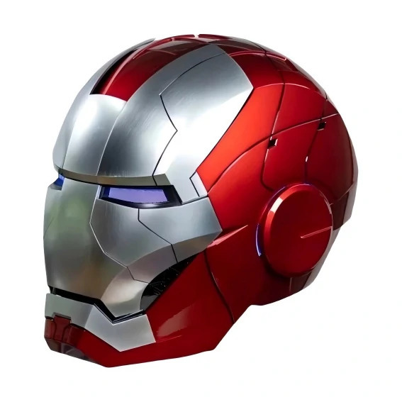 [NEW] Iron Man MK5 Helmet – Silver Red Edition | Voice Control + Remote + Touch Activated Electronic Mask, 1:1 Wearable Collectible