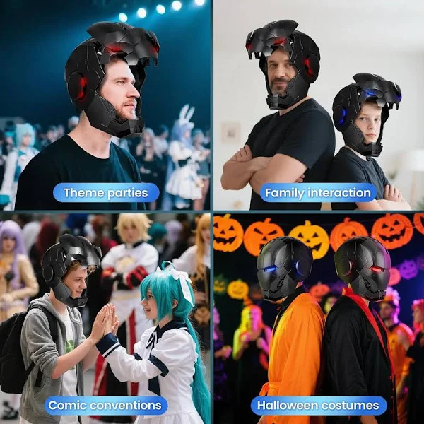 [NEW]Avengers War Machine Iron Man Helmet Mk5 Full Black touch/voice/remote control