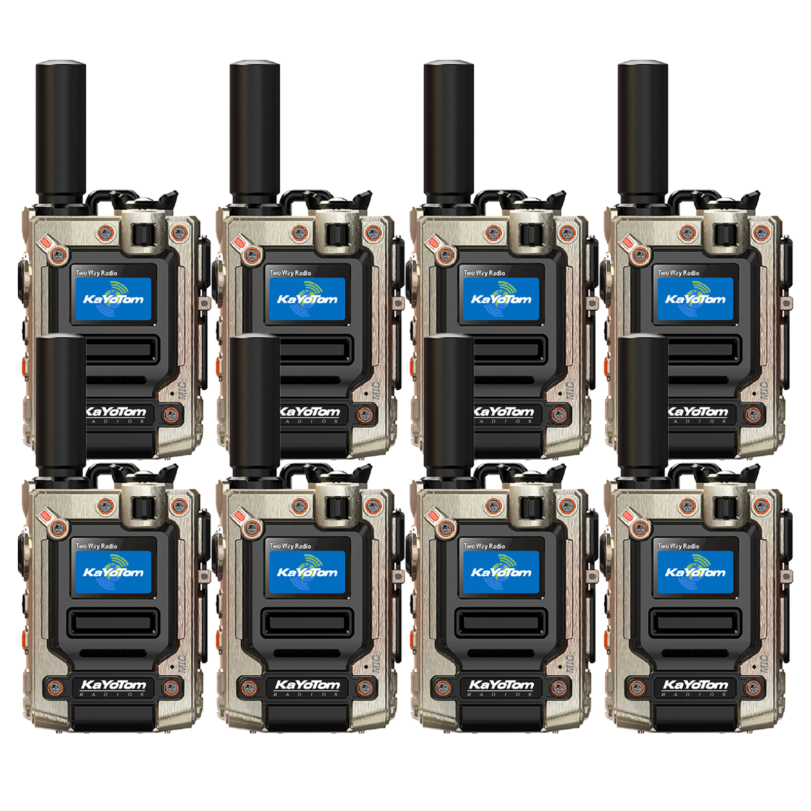 KaYoTom M08 Global Walkie Talkie Unlimited Range Encrypted Two-Way Radio - 72H Battery, HD Audio, Lightweight & LED Flashlight, 172 Countries Coverage