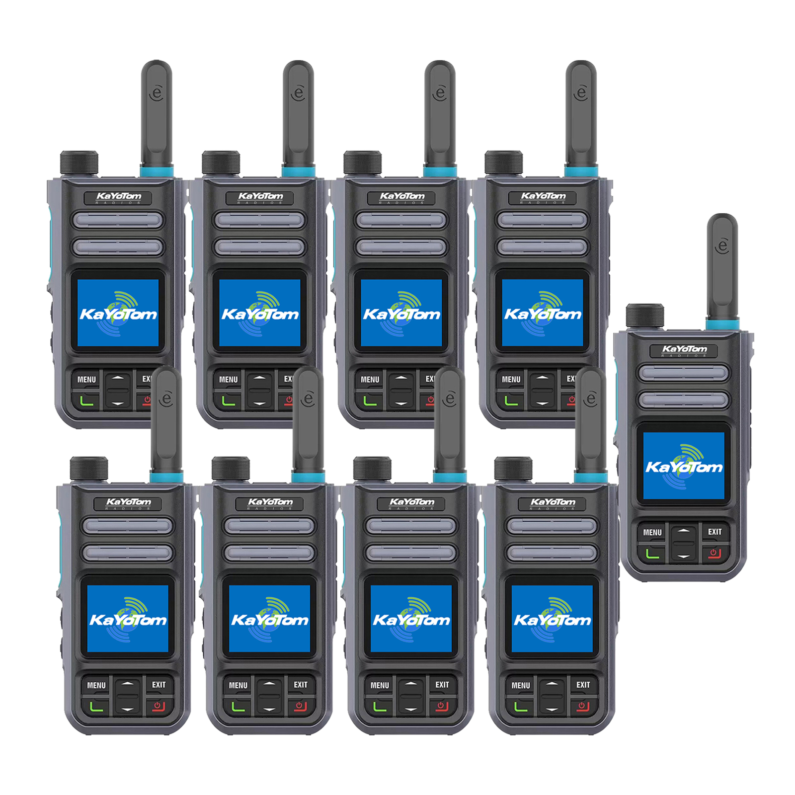 KaYoTom M16 4G POC Global Encrypted PTT Walkie Talkie Unlimited Range - IP67 waterproof, GPS tracking, Bluetooth & 7-Day Batter