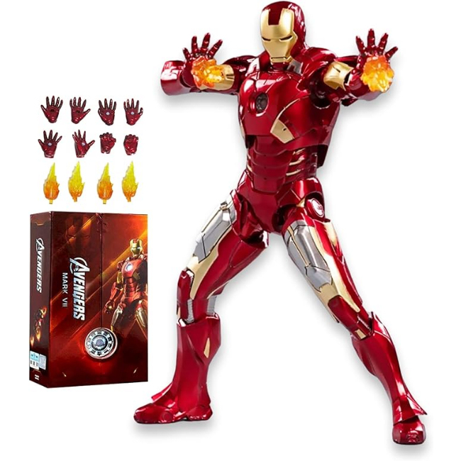 [NEW]Iron Man Action Figures 10th Anniversary Metal Texture Painting 7 inches