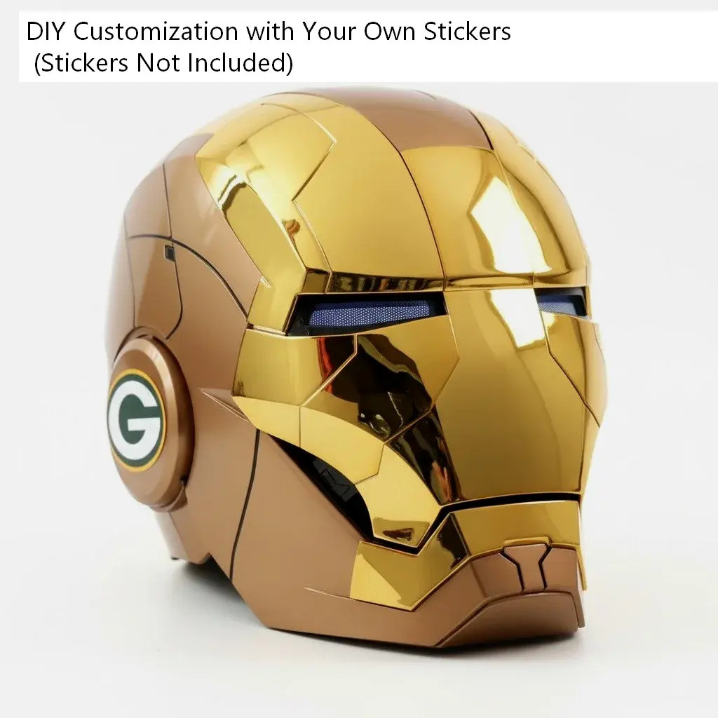 [NEW] Iron Man War Machine Helmet MK5 Full Gold – Voice, Touch & Remote Control 1:1 Wearable Mask