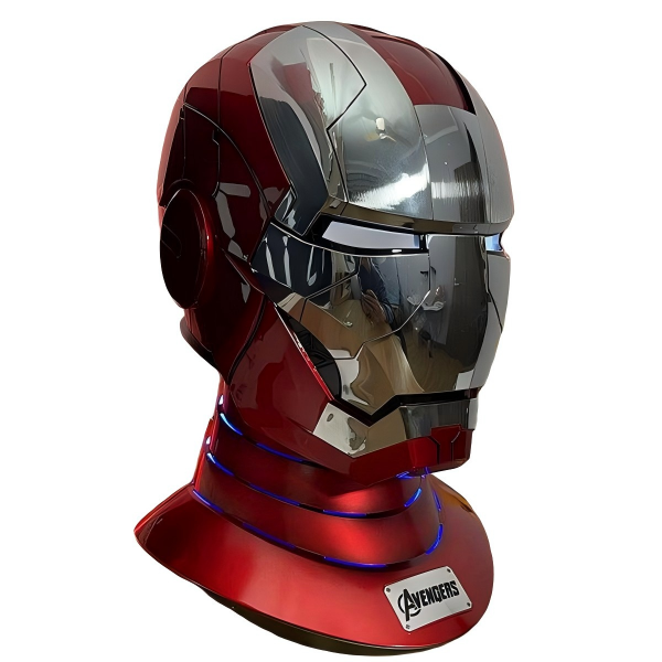 [NEW] Iron Man MK5 Helmet – Silver Red Edition | Voice Control + Remote + Touch Activated Electronic Mask, 1:1 Wearable Collectible