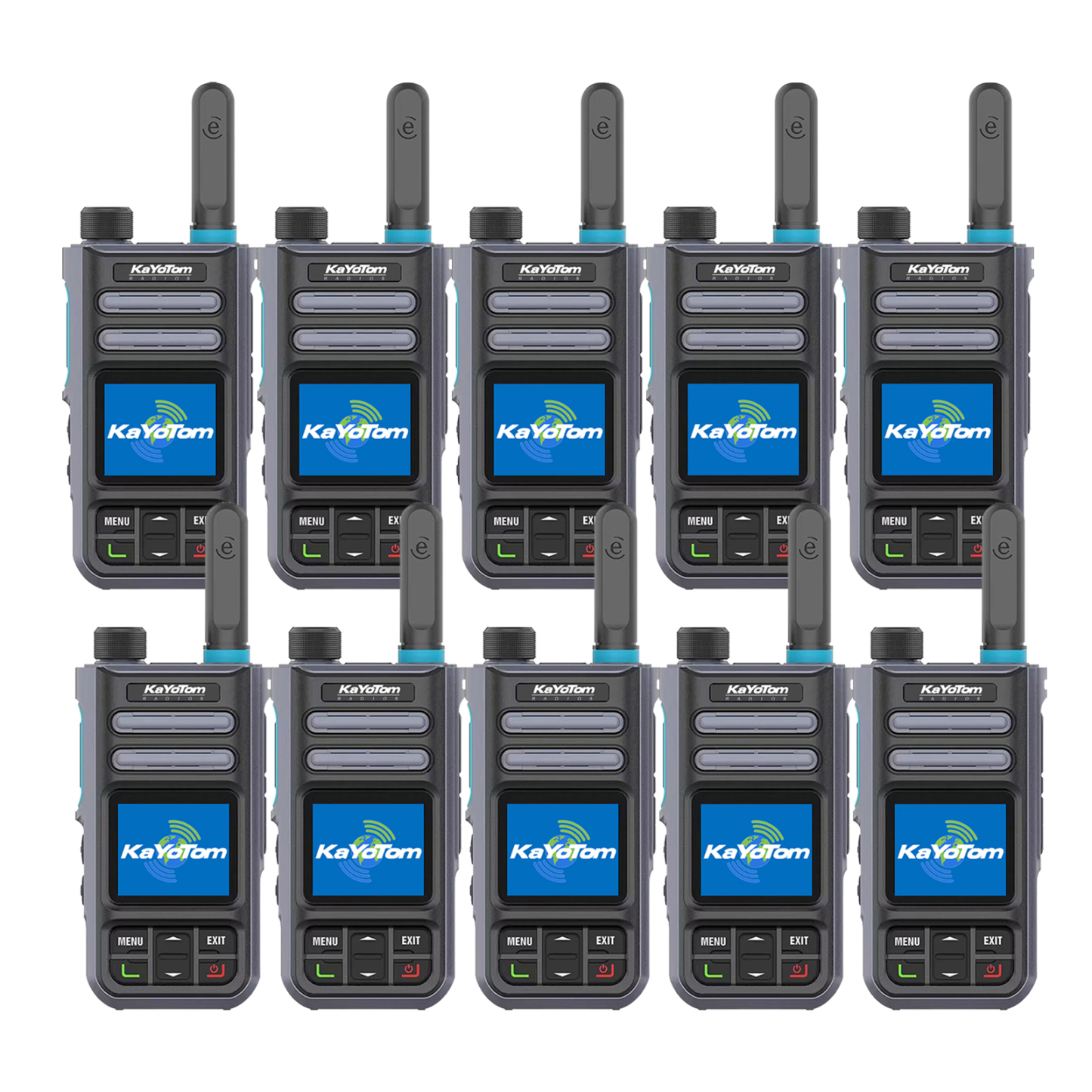 KaYoTom M16 4G POC Global Encrypted PTT Walkie Talkie Unlimited Range - IP67 waterproof, GPS tracking, Bluetooth & 7-Day Batter