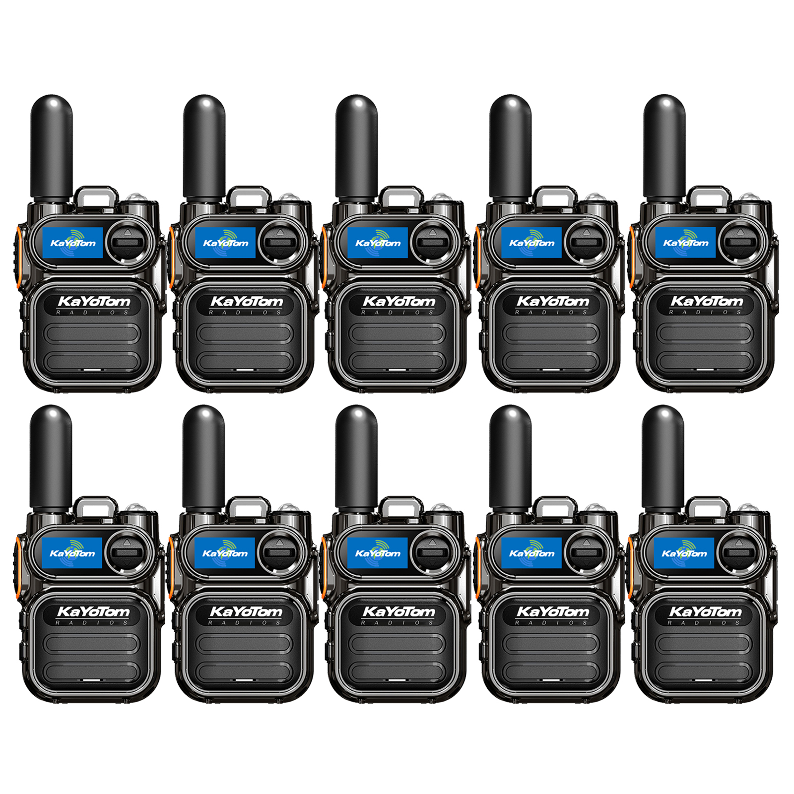 KaYoTom M11 Long Range Walkie Talkie – Global Two-Way Radio with Encrypted Communication, Unlimited Range, 72H Battery Life, HD Audio, Lightweight Design & Built-In LED Flashlight