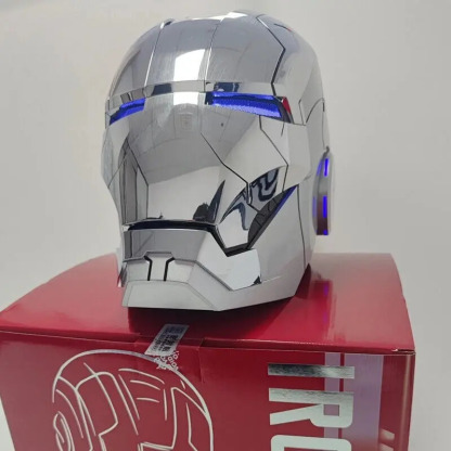 [NEW] Iron Man MK5 Helmet Full Silver – Voice + Remote + Touch Control Mask, 1:1 Wearable, Dallas-Inspired Style