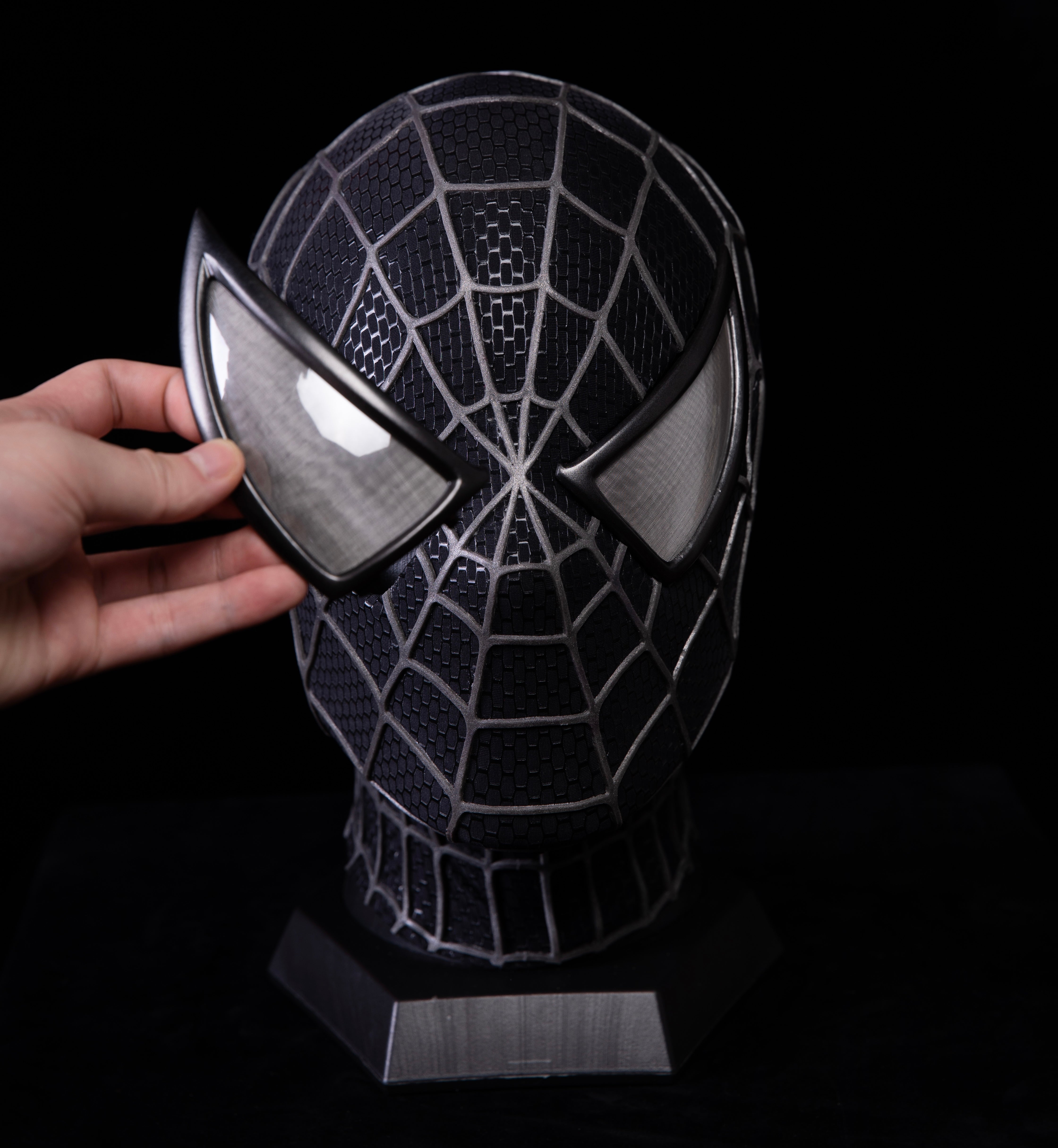 Sam Raimi Spidey3 venom mask (Adults) with Face shell & 3D Rubber Web, Wearable Movie Prop Replica