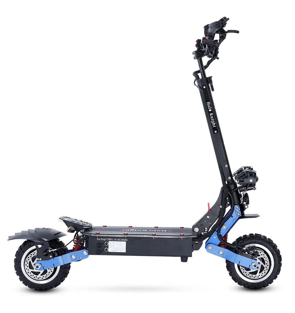 Halo Knight T108 Pro Electric Scooter 11'' Off-Road Tire 3000W*2 Motors 95Km/h Max Speed 60V 38.4Ah Battery 80KM Range 200KG Max load Front & Rear Turn Signal IPX4 Waterproof Dual Hydraulic Brakes Electric Brake
