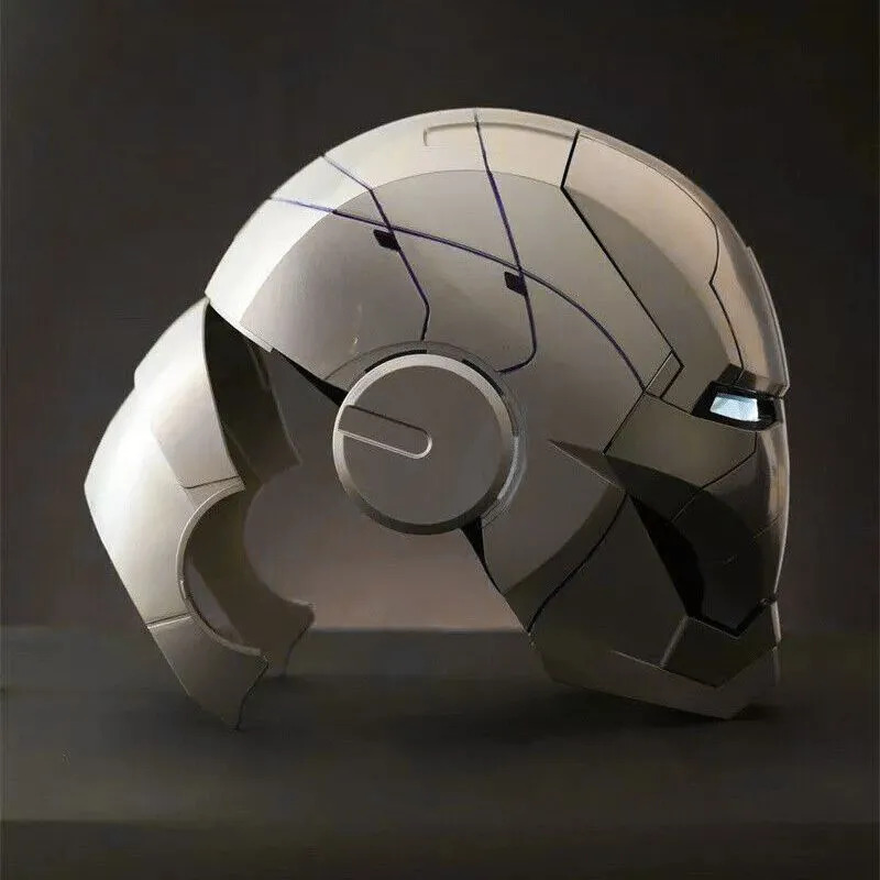 [NEW] Iron Man MK5 Helmet Full Silver – Voice + Remote + Touch Control Mask, 1:1 Wearable, Dallas-Inspired Style